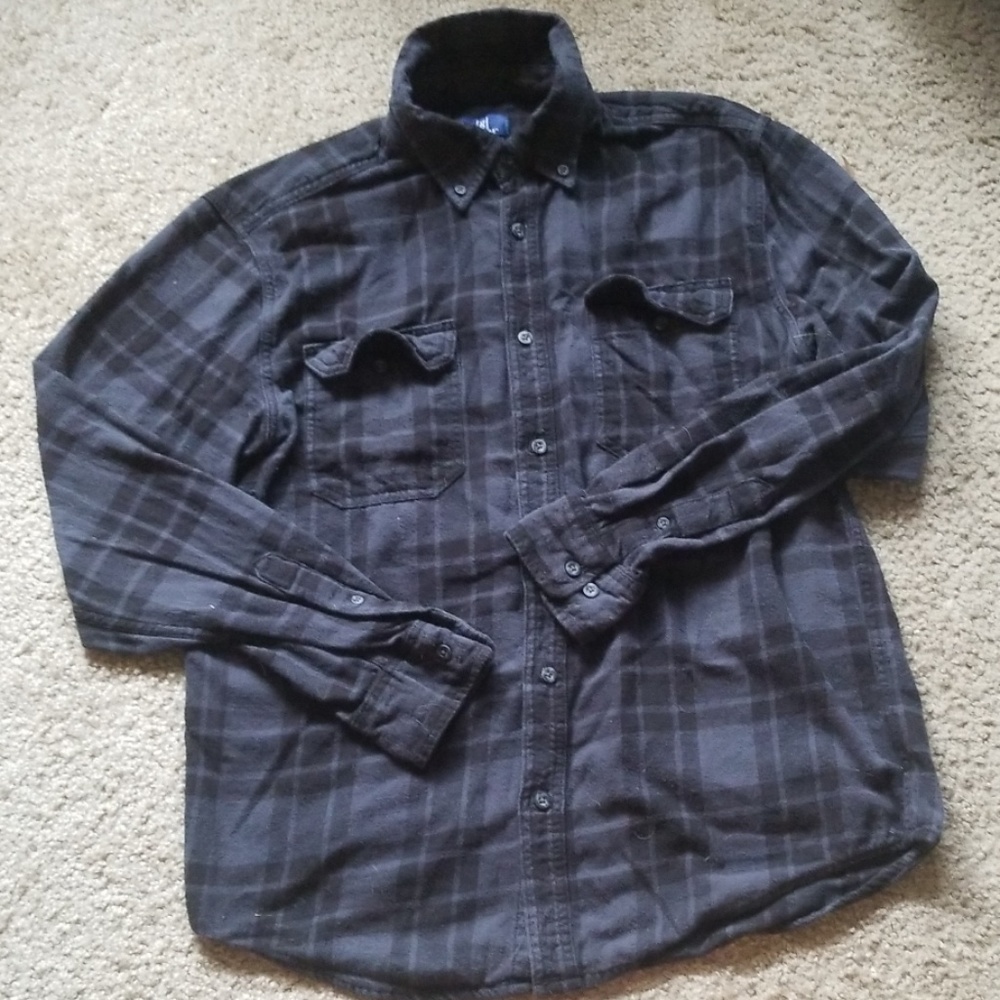 Dark blue and black flannel